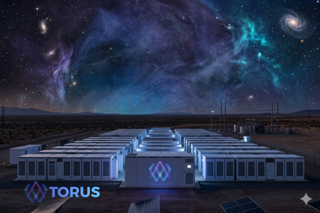 Battery storage under night sky